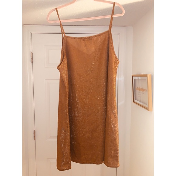 Boohoo Plus Brown Strappy Sequin Mini Dress 🤎✨ - Picture 2 of 2